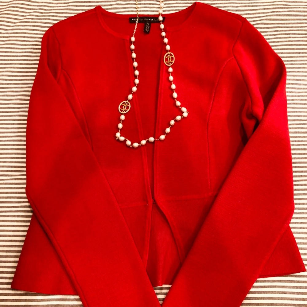 NWOT WHBM Red Sweater Jacket